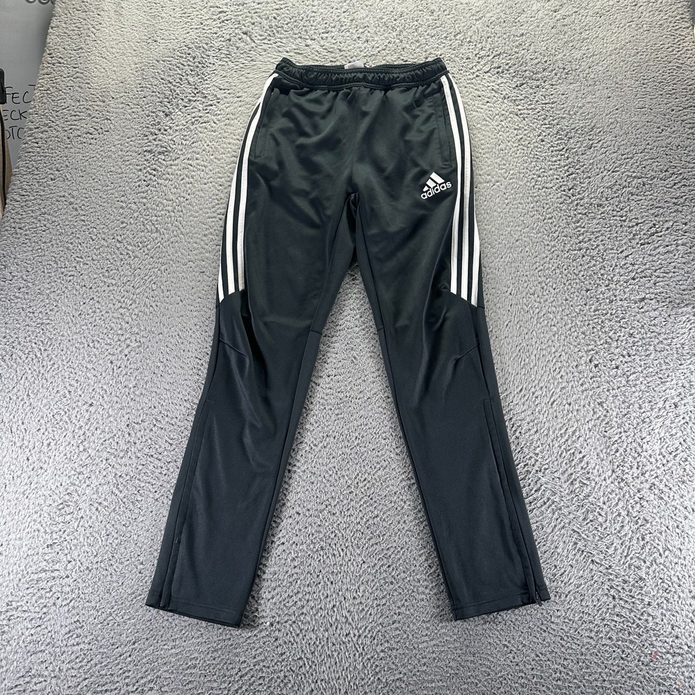 Adidas Climacool Pant Boys 24x30 Black 3 Stripe Track Sports Running Activewear‎